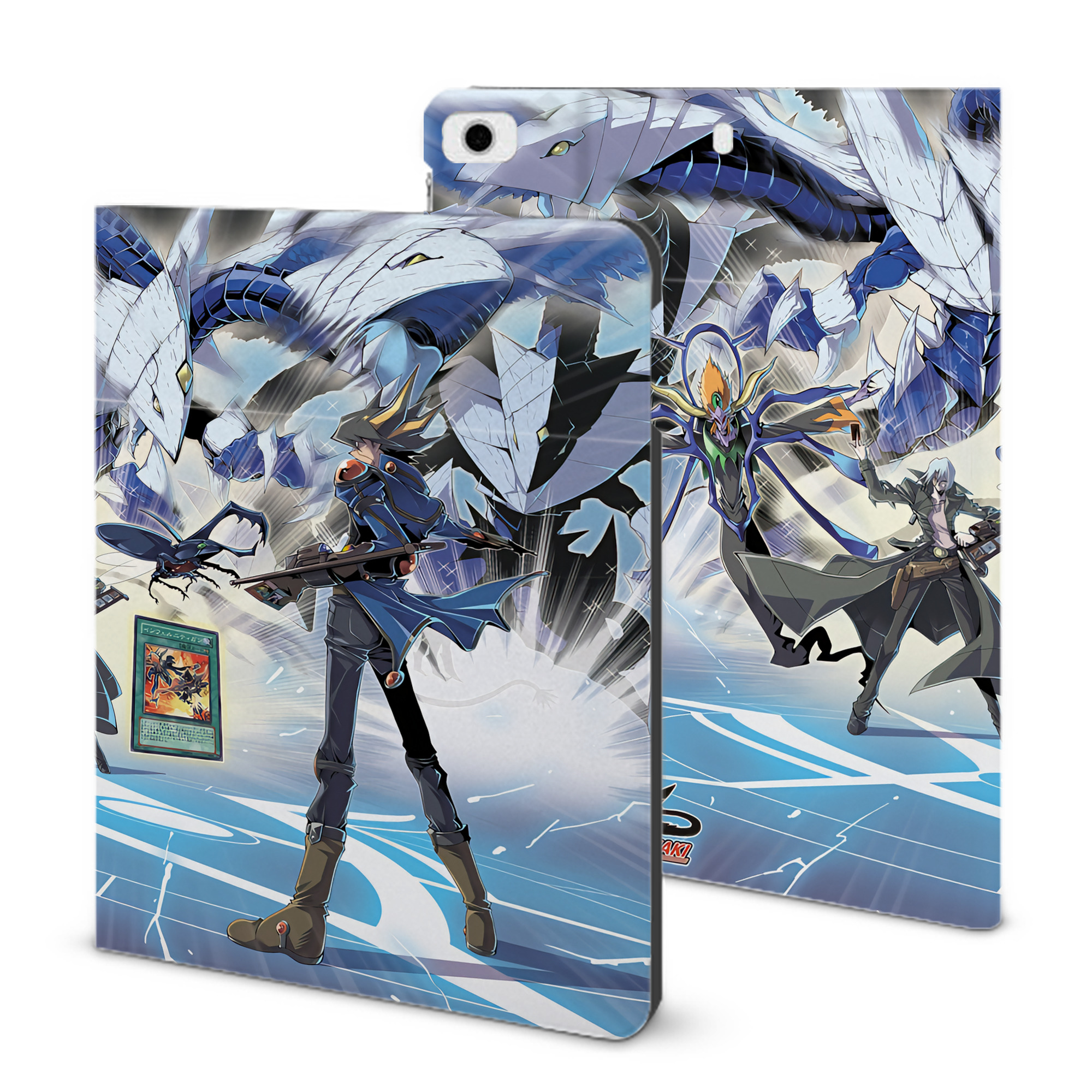 （画像用） 遊☆戯☆王 Yu-Gi-Oh! IPad ケース ブック型 PUレザー TPU 耐衝撃 軽量 薄型 ペン収納なし 全面保護 IPad 各モデル対応